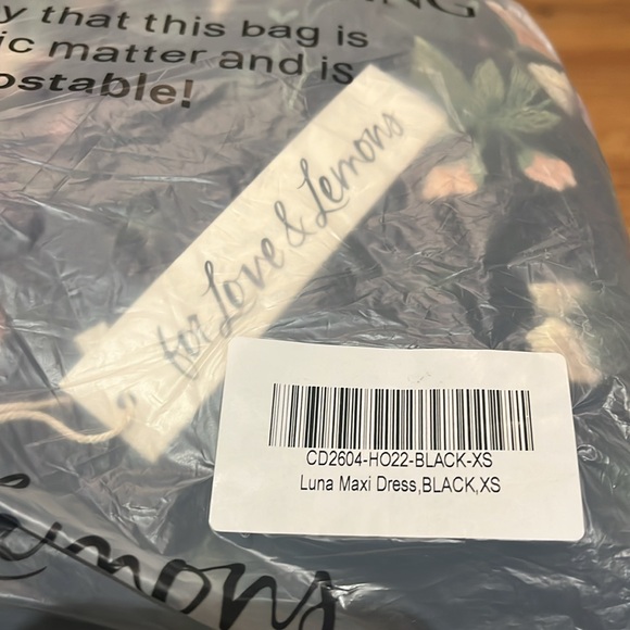 FOR LOVE & LEMONS Luna Maxi Dress In Embroidered Black Floral Size XS NWT - Picture 5 of 10